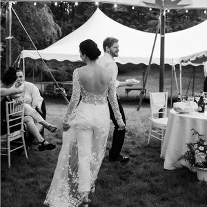 Michelle Roth Bridal Designer Lace Suit with Train